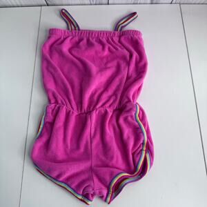 Baby Gap Toddler Terry Cloth Romper Pink Rainbow Straps 4 Years